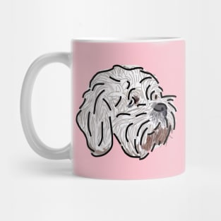 Bichon Frise Mix Dog Portrait Pink Mug